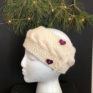 Purple Buttons 100% Virgin Wool Headband